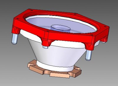 Led bude na Cu desce přišroubovaná a abych se nezbláznil z centrování optik, tak jsem na ně vymyslel držák s magnety a kolíčky. Celá sestava ledky s optikou a držákem má asi 13g. V jednom segmentu jich bude 19ks. A segmentů bude 7. Takže se bavíme celkem asi o 1,8kg